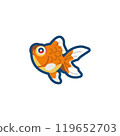 Illustration of a cute goldfish (red Demekin) 119652703