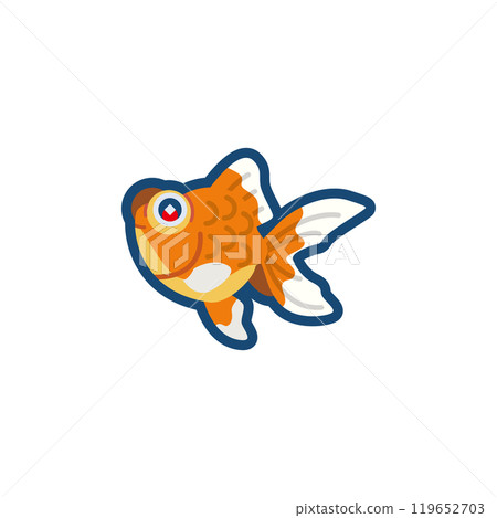 Illustration of a cute goldfish (red Demekin) 119652703