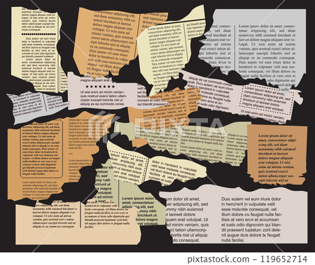 Newspaper cuttings. Vector illustration 119652714