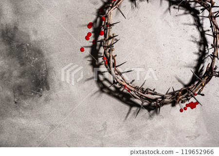 Crown of thorns with blood Crown of thorns with blood 119652966