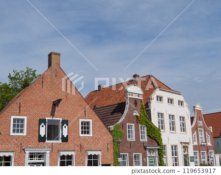 Greetsiel at the north sea coast in germany 119653917