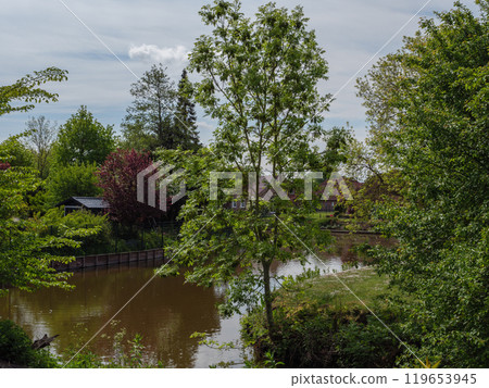 Greetsiel at the north sea coast in germany Greetsiel at the north sea coast in germany 119653945
