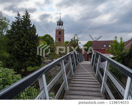 Ditzum at the ems river in germany Ditzum at the ems river in germany 119654033