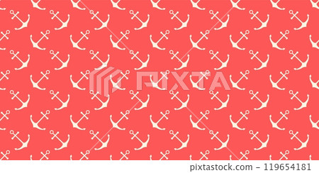 Nautical seamless pattern with geometric ship anchors 119654181
