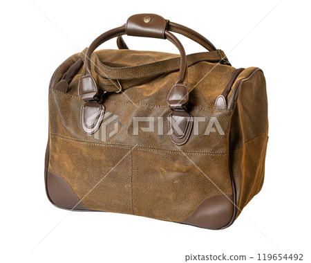 duffel bag travel case leather 119654492
