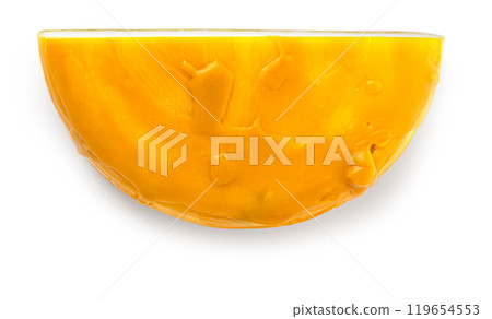 Cheese wheel Half isolated 119654553