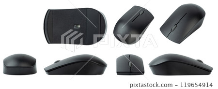 Black pc mouse different view Black pc mouse different view 119654914