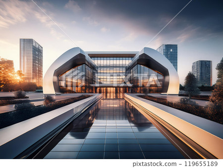 Image of a modern company with blue sky 119655189