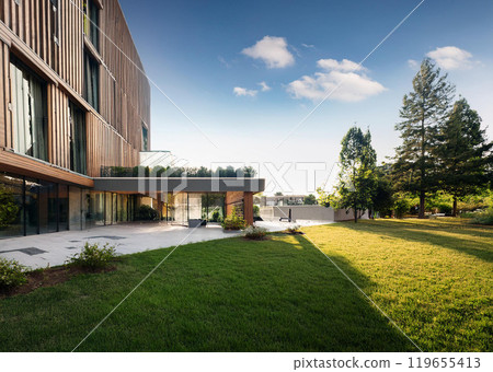 Blue sky and a typical business image 119655413