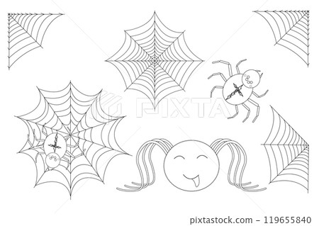 Spider Web Halloween Coloring Page 119655840