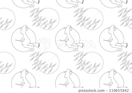 Witch Silhouettes and Bats Coloring Page 119655842