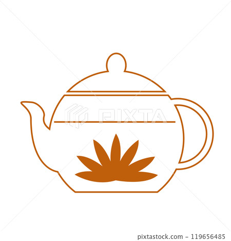 花茶壺的簡單線條畫圖示說明 119656485
