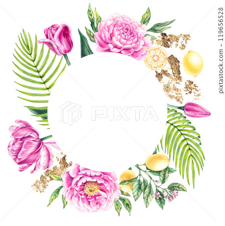 Floral collection hand drawn watercolor illustrations 119656528