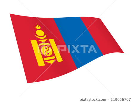 Mongolia waving flag with clipping path 119656707