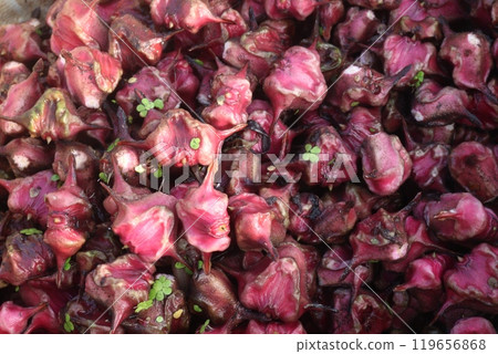 Water Chestnut Trapa natans fruit on shop Water Chestnut Trapa natans fruit on shop 119656868