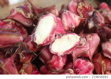 Water Chestnut Trapa natans fruit on shop Water Chestnut Trapa natans fruit on shop 119656891
