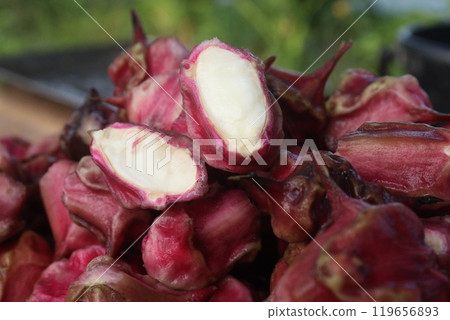 Water Chestnut Trapa natans fruit on shop Water Chestnut Trapa natans fruit on shop 119656893