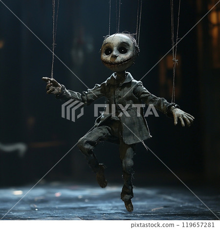 Horror Marionette Puppet - Stock Illustration [119657281