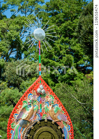 三重縣伊勢市伊勢神宮舉行的秋季神樂祭舞台 119658474