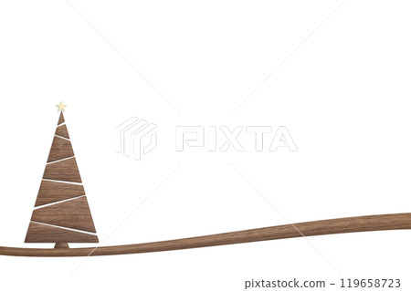 木質聖誕樹背景，棕色木紋光滑 119658723