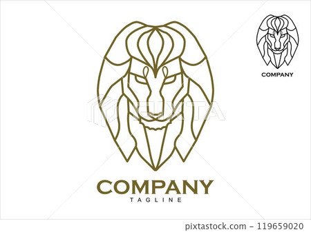 Lion Head In Monogram Style Logo Lion Head In Monogram Style Logo 119659020