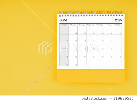 June desk calendar for 2025 year. Blank calendar for your appointment or reminder. 119659535