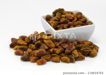 Pistachio nuts in a group Pistachio nuts in a group 119659785