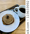 delicious cake and coffee 119659992
