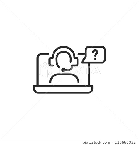 Online Support Agent Icon Online Support Agent Icon 119660032