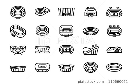 Stadium Icons Set 119660051