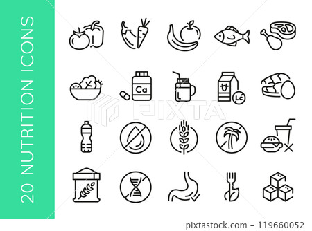 Nutrition Icons 119660052