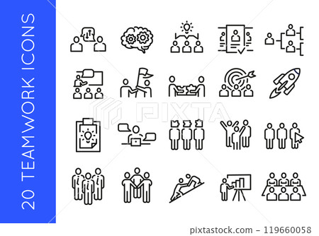 Team, teamwork icons 119660058