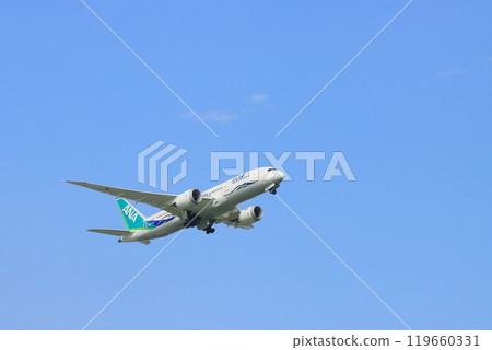 客機起飛、客機上升、羽田機場風景 119660331