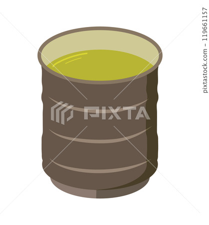 Illustration of tea in a teacup 119661157