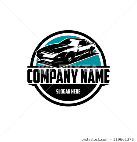 Kitt knight rider vintage. isolated white background shown from the side. premium vector design. best for logo, badge, emblem, icon, sticker design. 119661378