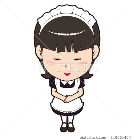 A maid bowing A maid bowing 119661464