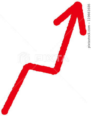 Red pen hand-drawn arrow illustration 8 rising to the right Red pen hand-drawn arrow illustration 8 rising to the right 119661686