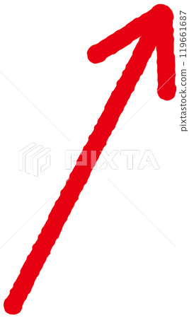 Red pen hand-drawn arrow illustration 8 rising to the right Red pen hand-drawn arrow illustration 8 rising to the right 119661687