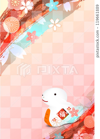 Snake New Year's card zodiac background 119661889