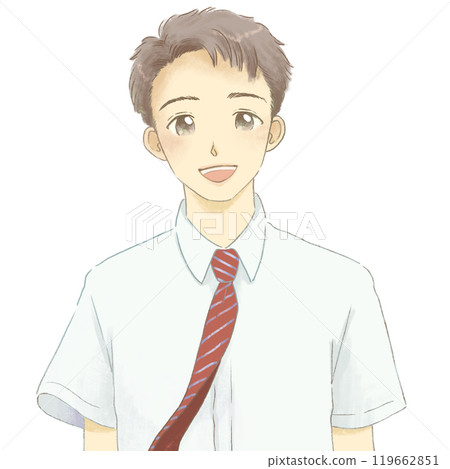 Illustration of a boy in uniform, short sleeves 119662851