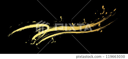 Dynamic brush/watercolor brush illustration_06_gold 119663030