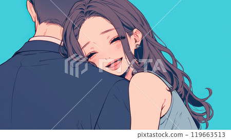 A drunk woman leaning on a man's shoulder 119663513