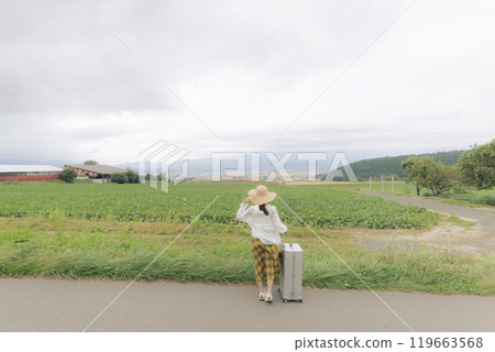 Young woman traveling 119663568