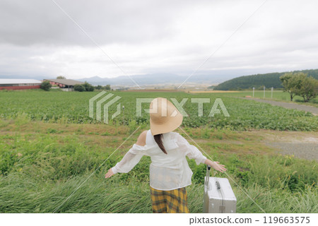 Young woman traveling 119663575