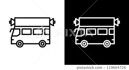Election car simple line icon set 119664726
