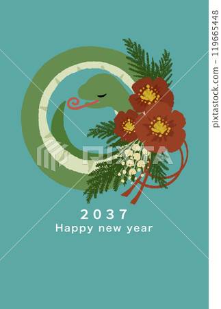 2037年新年賀卡模板 119665448