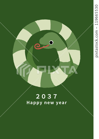 2037年新年賀卡模板 119665530