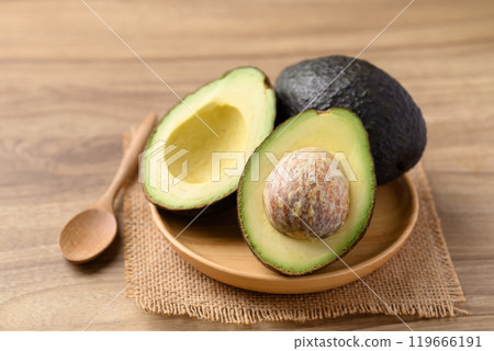 Ripe Hass avocado fruit ready to eating, Healthy fruit Ripe Hass avocado fruit ready to eating, Healthy fruit 119666191