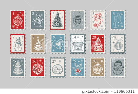 christmas, calendar, vector 119666311