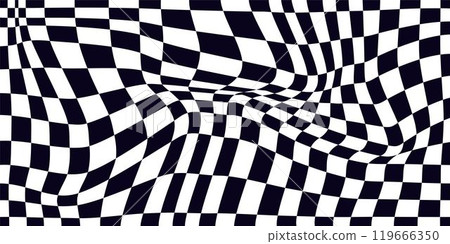 Psychedelic checkerboard pattern 119666350